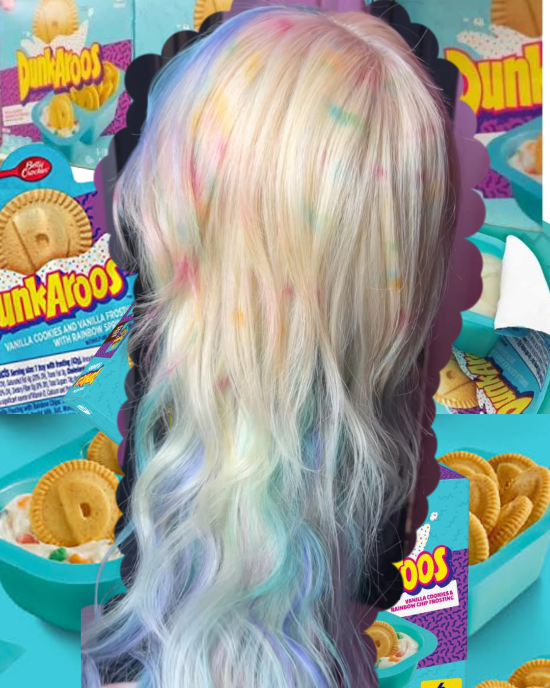Dunkaroo Custom Handpainted 22 Inch Wig