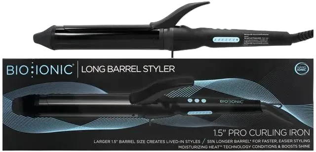 BioIonic 1.5"INCH Long Barrel Curling Iron